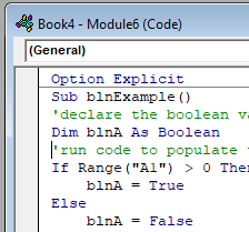 vba boolean procedure declare