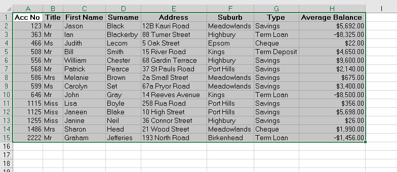 vba current region database 2