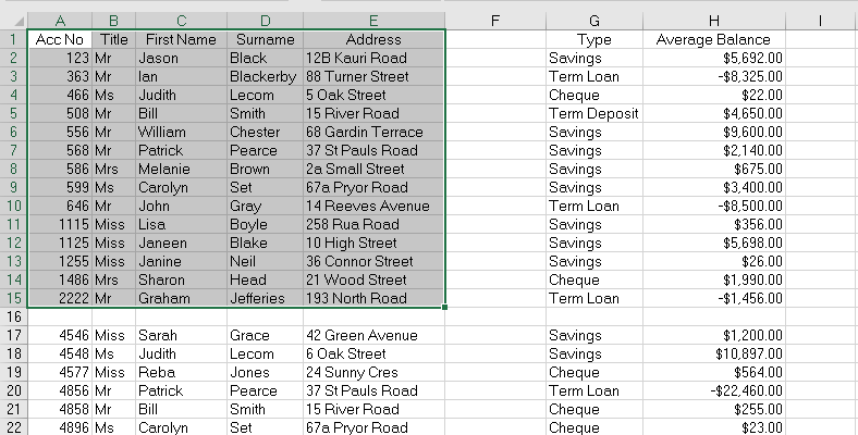 vba current region database 3