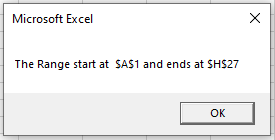 vba current region database firstcell