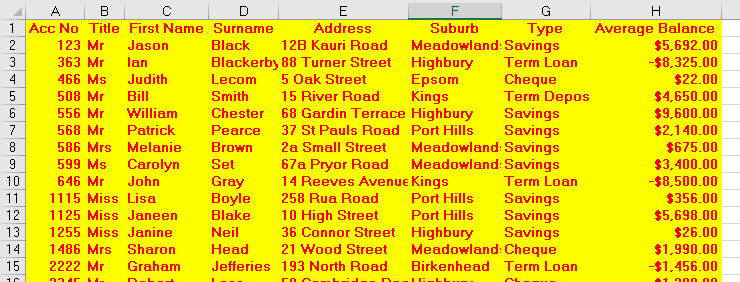 vba current region format