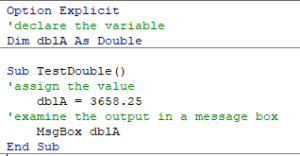 vba double declare module