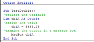 vba double declare procedure