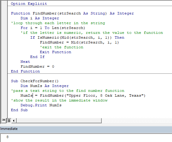 vba function exit function