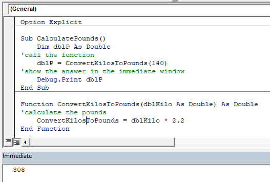  VBA Function Call Return Value Parameters Automate Excel