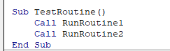 vba run subs call