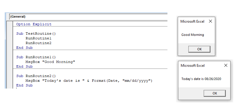 vba run subs