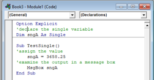 vba single declare module