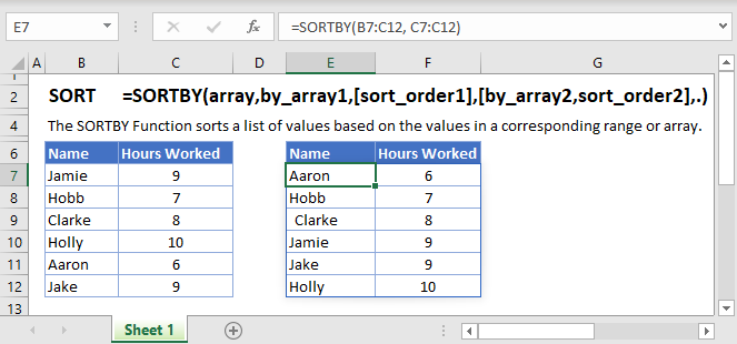 SORTBY Main Function