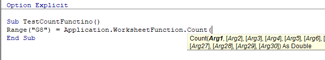 vba count syntax