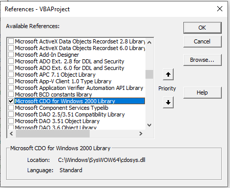 vba gmail cdo reference