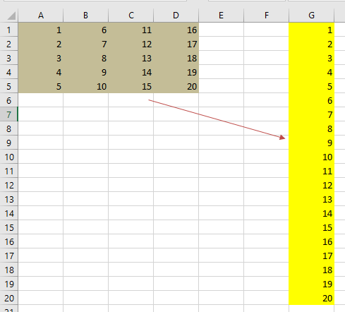 vba matrix to vector