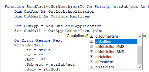 vba outlook early binding