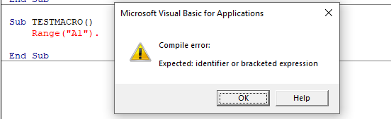 vba vbe compile error