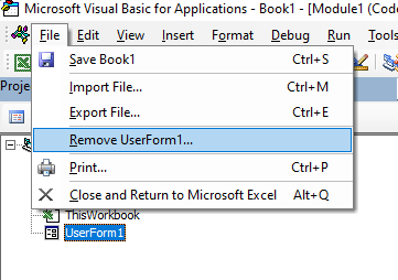 vba vbe delete userform 1