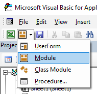 vba vbe insert module ribbon