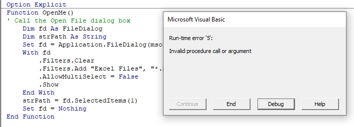 vba vbe logical error 3