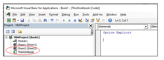 vba vbe workbook module