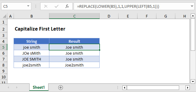 Capitalize First Letter Main Function