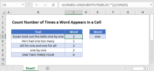 Count Number of Times a Word Appears in a Cell - Excel & Google Sheets ...