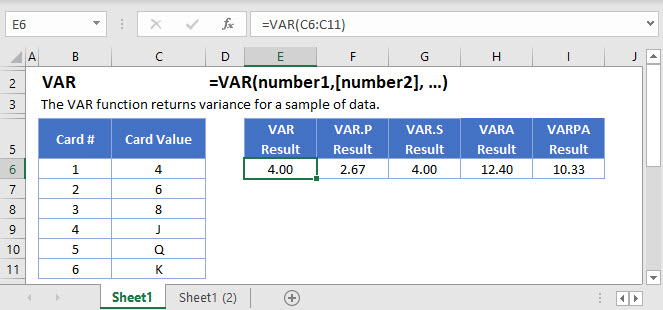 Variance Main Function