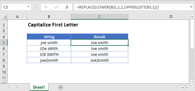 make first letter of word capital in excel