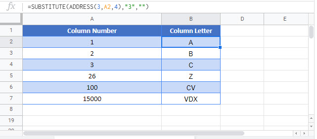 convert column number to letter Google Function