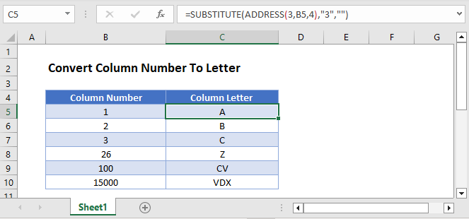 assign number to letter excel