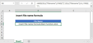 Insert File Name - Excel Formula - Automate Excel