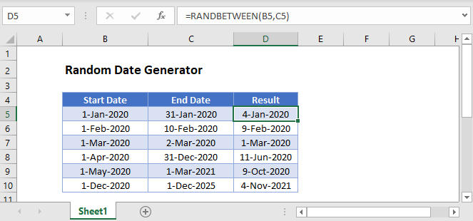random date generator