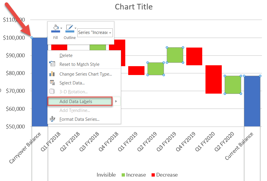 Select "Add Data Labels"