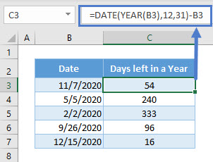 Days left in a Year