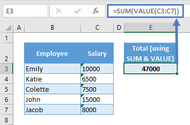 SUM Numbers Stored as Text