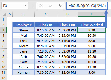 Time Sheet Round