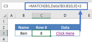 Using HYPERLINK & MATCH-01