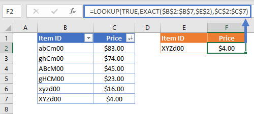 Case Sensitive Lookup – Excel & Google Sheets - Automate Excel