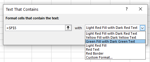 contains specific text text that contains dropdown