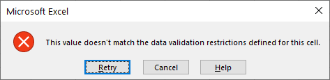 data validation exact error