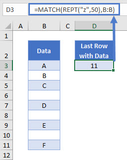 find last row with data 01