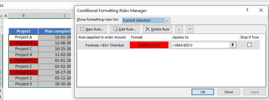 formulas not working entire row error