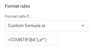 google sheets begin end with formula start