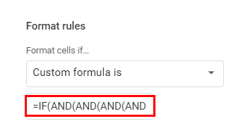 google sheets conditional formatting formula