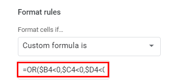 google sheets conditional formatting or formula