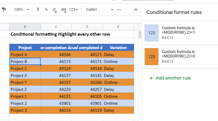 google sheets highlight every other line mod final