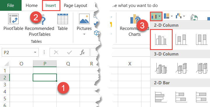 Set up an empty chart