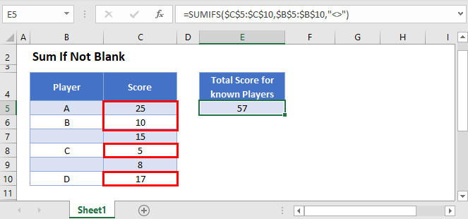 kapre naturlig gaben Sum If Not Blank - Excel & Google Sheets - Automate Excel