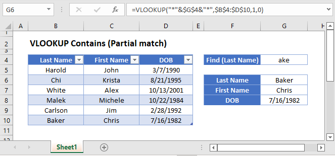 vlookup contains partial match Main