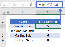 Find Comma