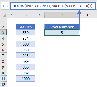 Find Row Using INDEX and MATCH