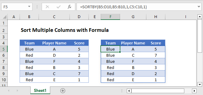 Sort Multiple Columns with Formula Main Func...